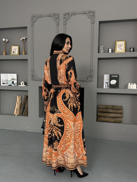 Black & Gold Modest Skirt Set
