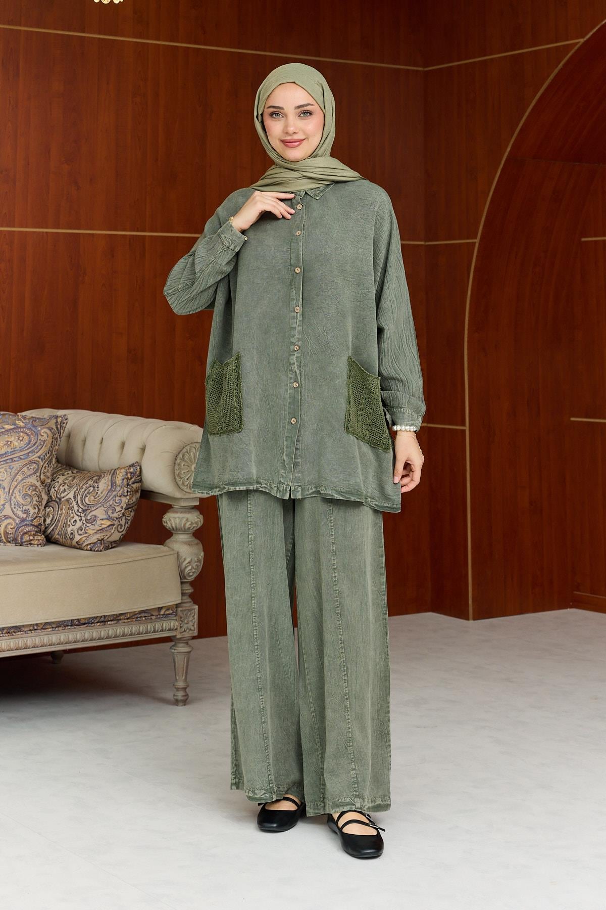 Modest Pocket Detail Denim Set