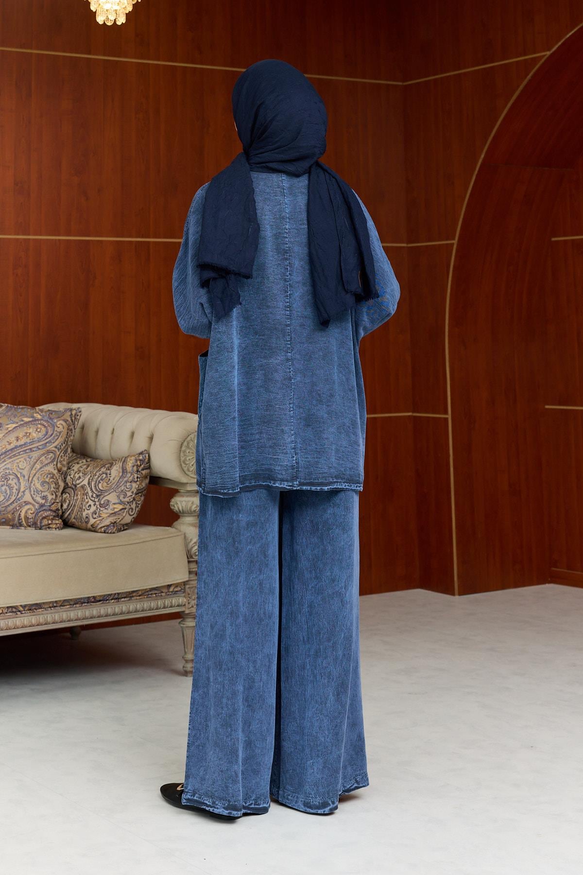 Modest Pocket Detail Denim Set