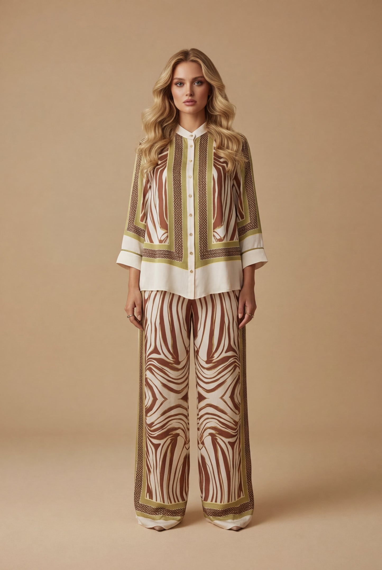 Modest Two-Piece Set for Women – Turkish Printed Outfit